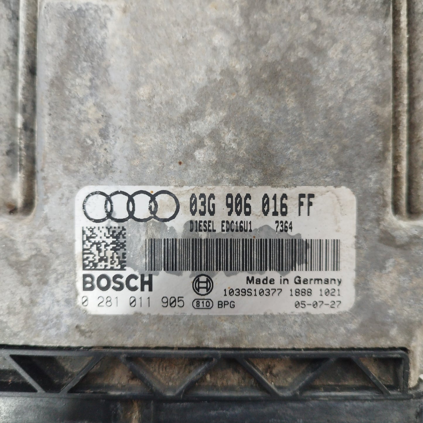 Audi A3 2.0 TDI 140 PS, Baujahr 2007, Motorsteuergerät-Code: Bosch 0281011905 / Audi 03G906016FF ecoAC3790