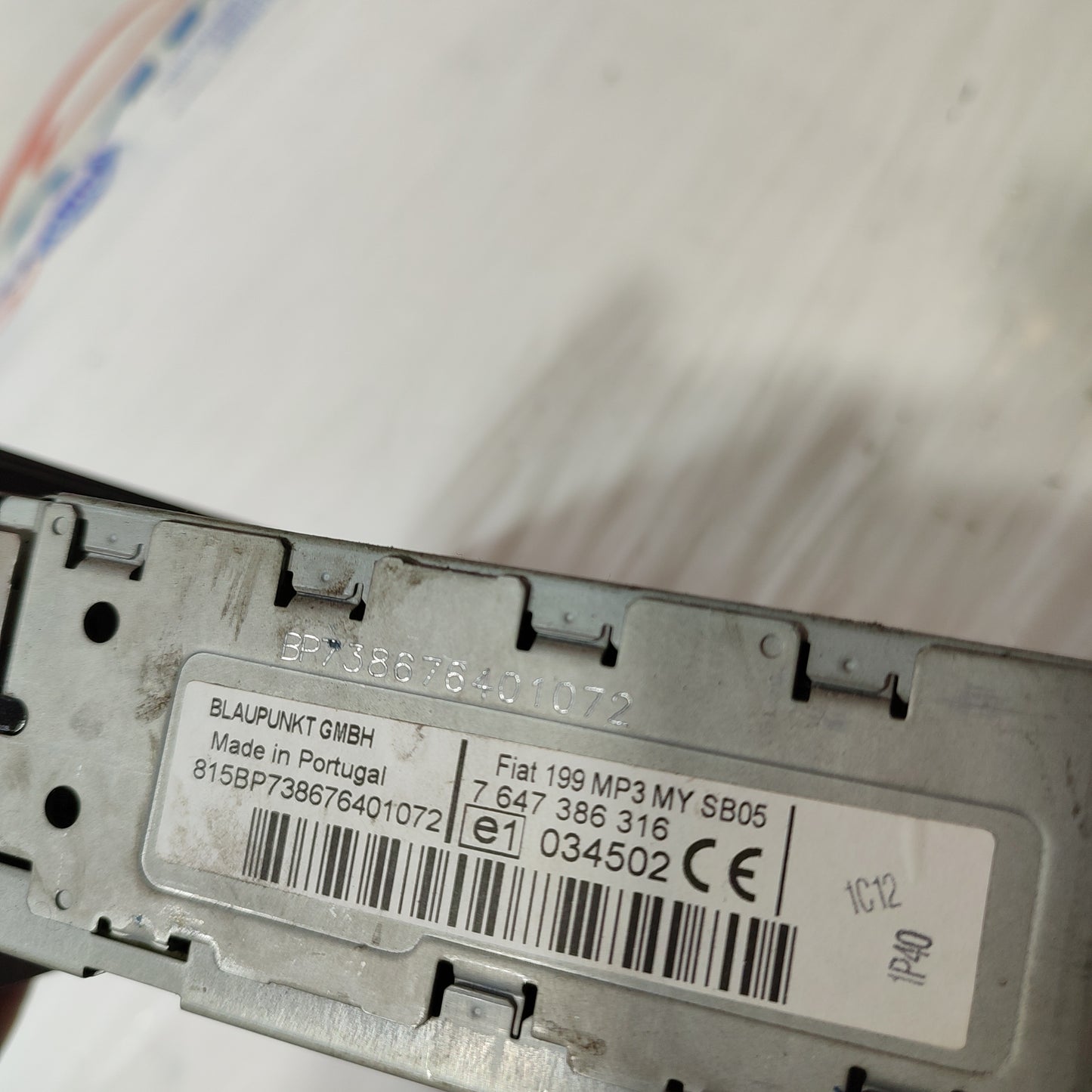 Code des Autoradios Fiat Grande Punto: 7647386316 ecoAG1908