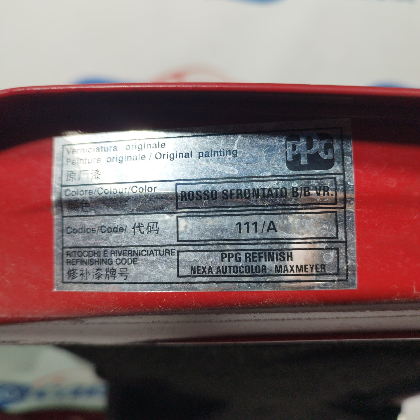 Portellone rosso sfrontato Fiat Panda 2008 ecoAC4297