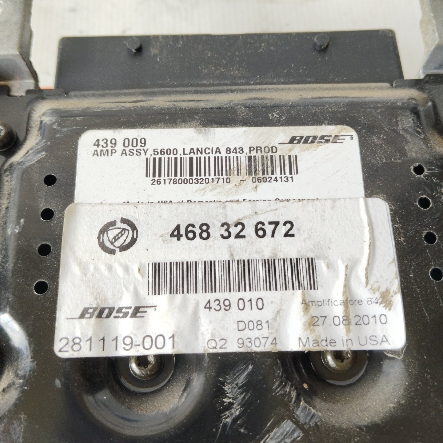 Bose stereo amplifier control unit Lancia Ypsilon 2007 code: 46832672 ecoAG2674