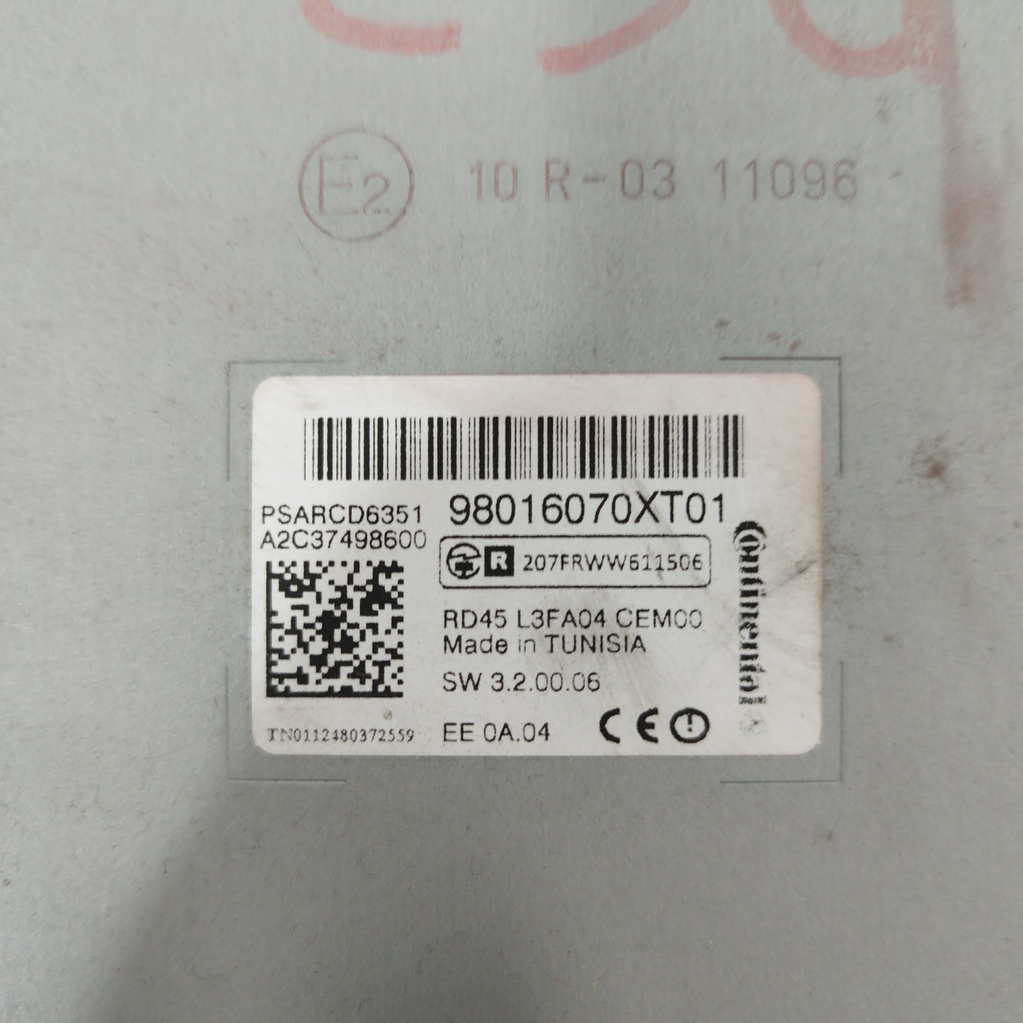 Autoradio CD Citroen C3 2011 codice: 98016070xt01 ecoAC5028