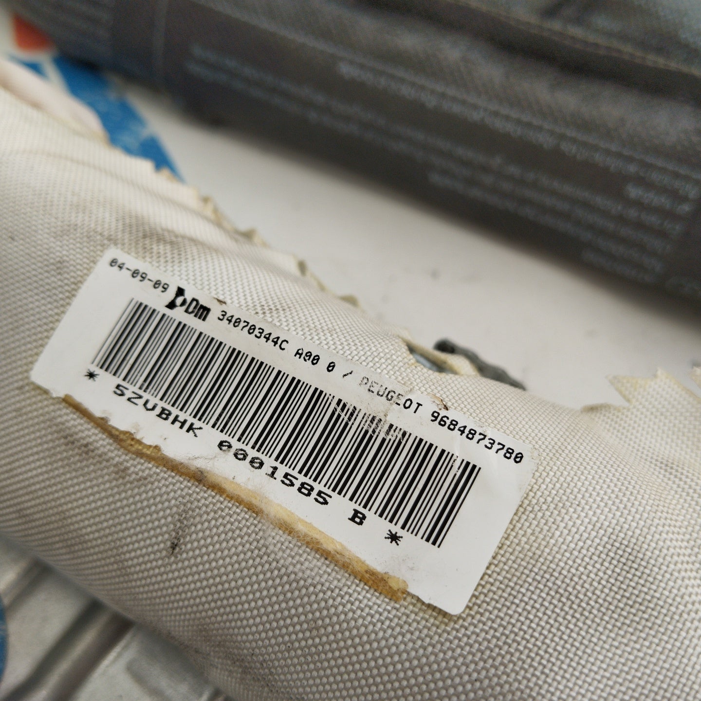 Curtain airbag Peugeot 5008 code: 9684873780 ecoAG3059