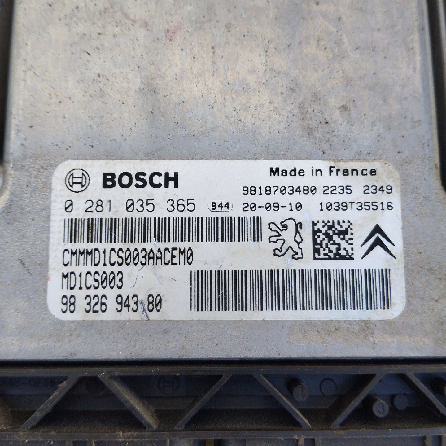 Peugeot Rifter 1.5 HDI 2020 engine control unit Cod. 0281035365 ecoAG3331