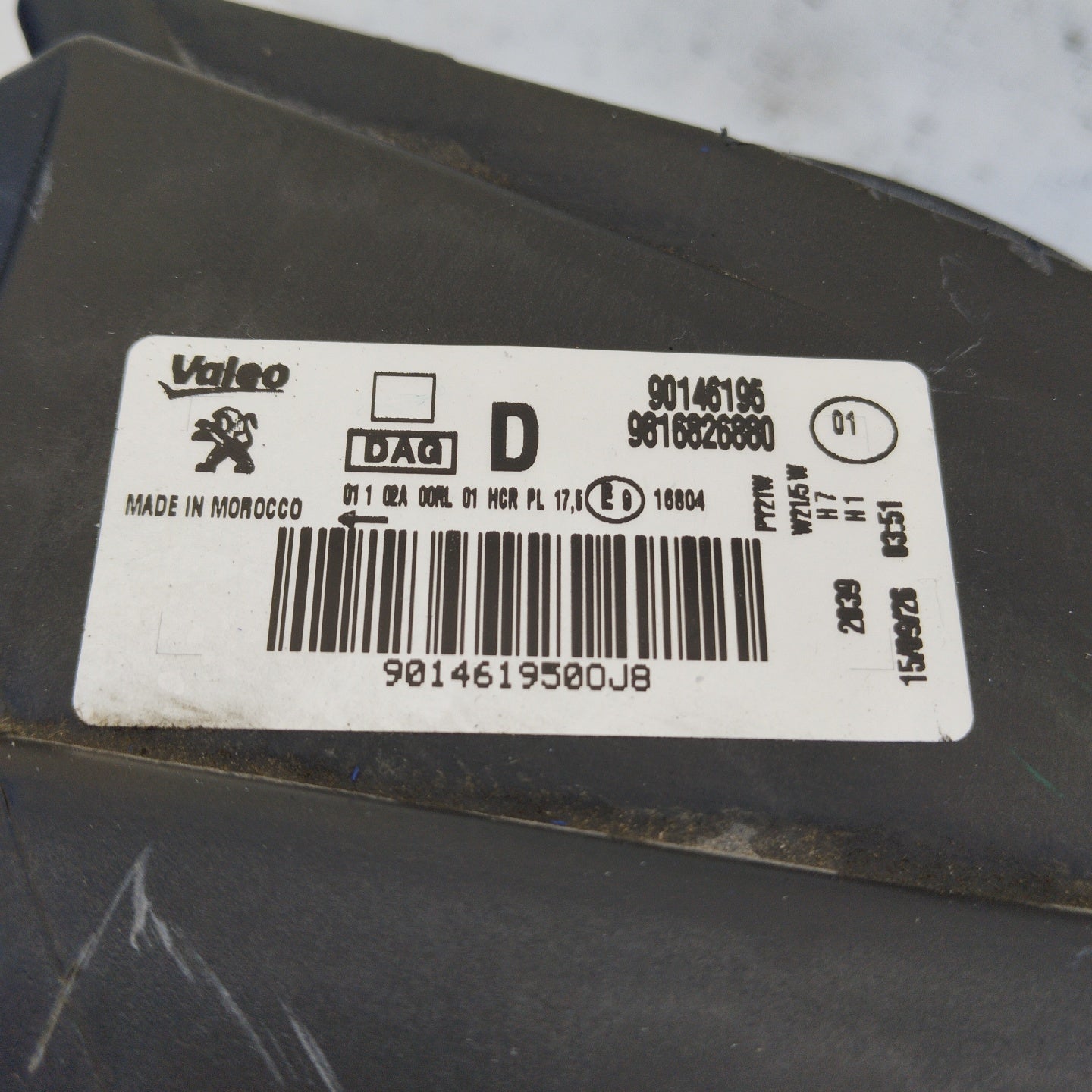 Right front light Peugeot Rifter 2020 Cod. 9616826880 ecoAG3338