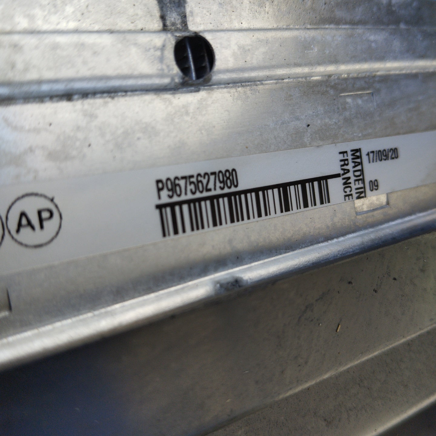 Intercooler radiator Peugeot Rifter 1.5 HDI 2020 cod: p9675627980 ecoAG3356