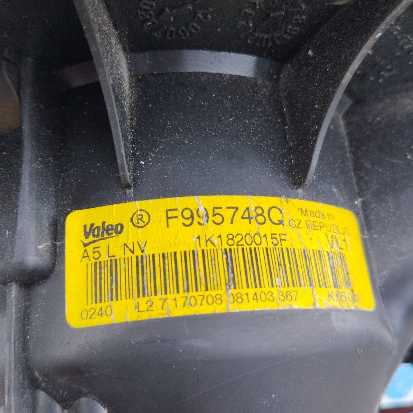 Audi A3 / Volkswagen Golf 5 Fahrgastraumheizungslüfter-Code: f995748q ecoAG3565