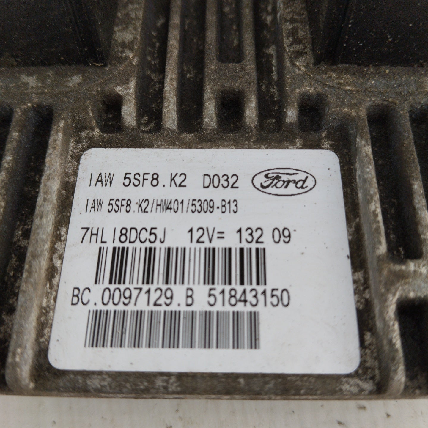 Ford Ka 1.2 B 2010 engine control unit Cod. Iaw5sf8.k2 ecoAG3827