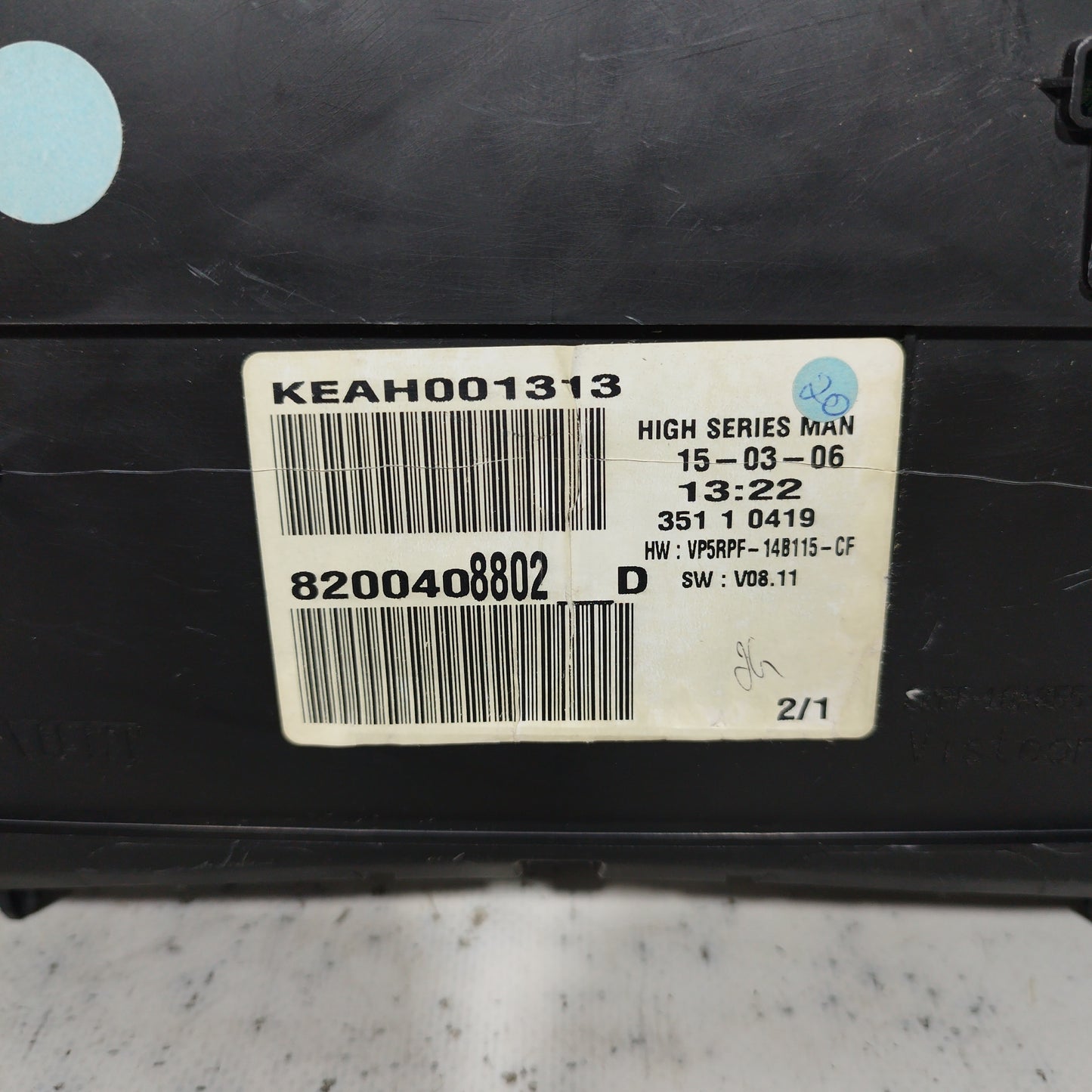 Renault Megane 1.5 DCI 2005 Instrumententafel-Code: 8200408802D ecoAC6391