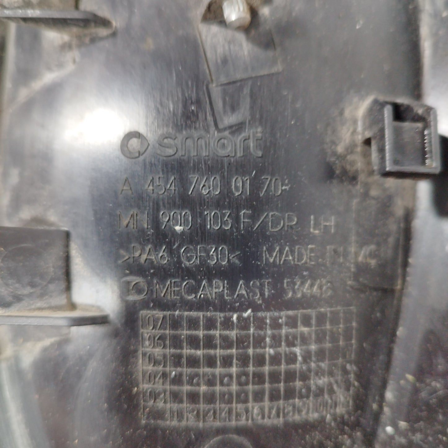 Front left handle Smart Forfour 454 2005 Code A4547600170 Ecoac6437