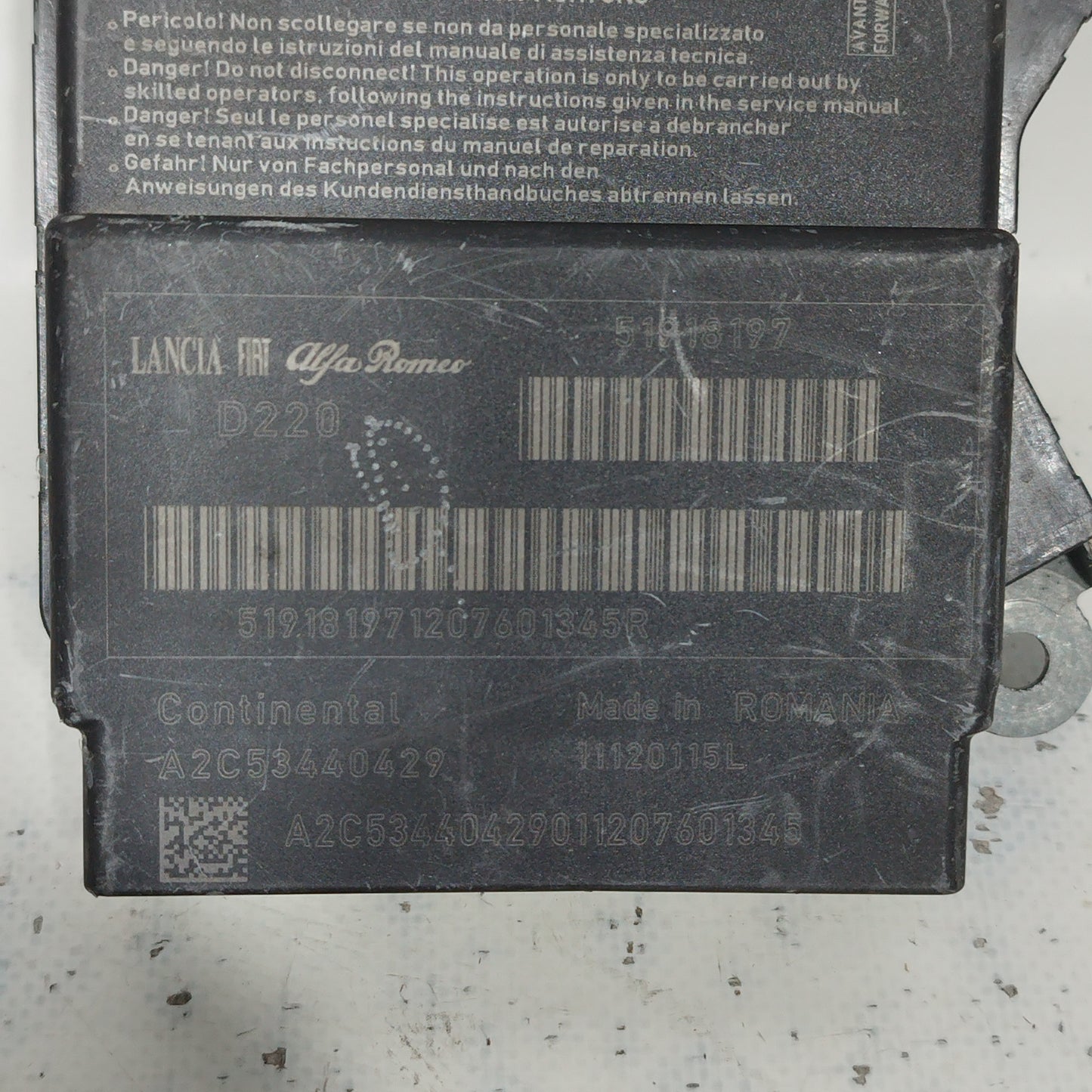 Centralina Airbag Fiat Grande Punto 2008 cod: A2C53440429 ecoAC6630