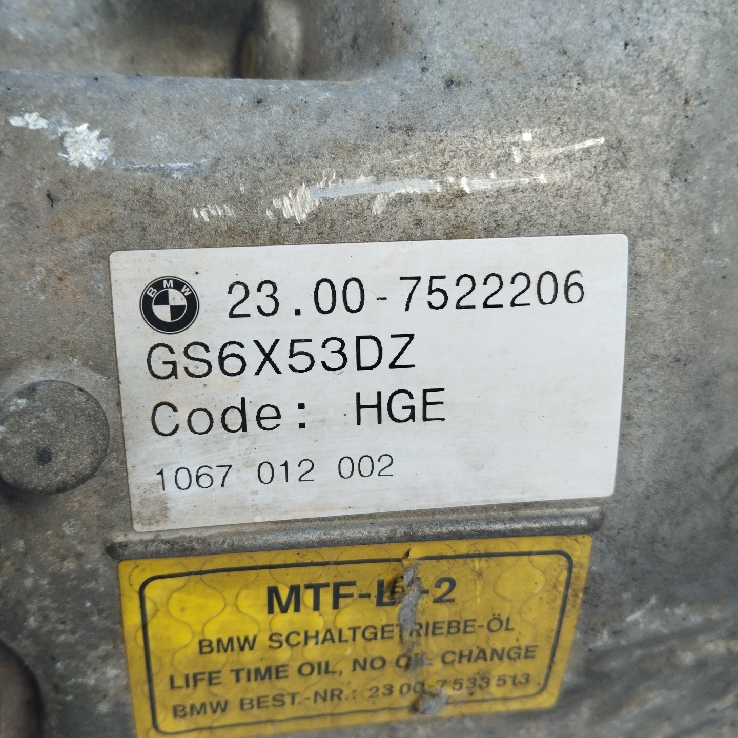 Manual gearbox BMW X3 E83 3.0 D 6M cod. gs6x53dz ecoAG4121