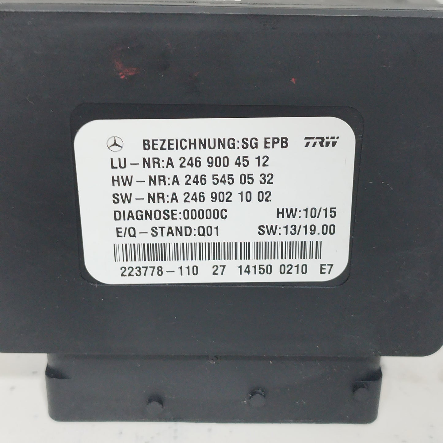 Steuergerät für die Feststellbremse Mercedes A-Klasse W176 2015 Code: 2469004512 ecoAC6727