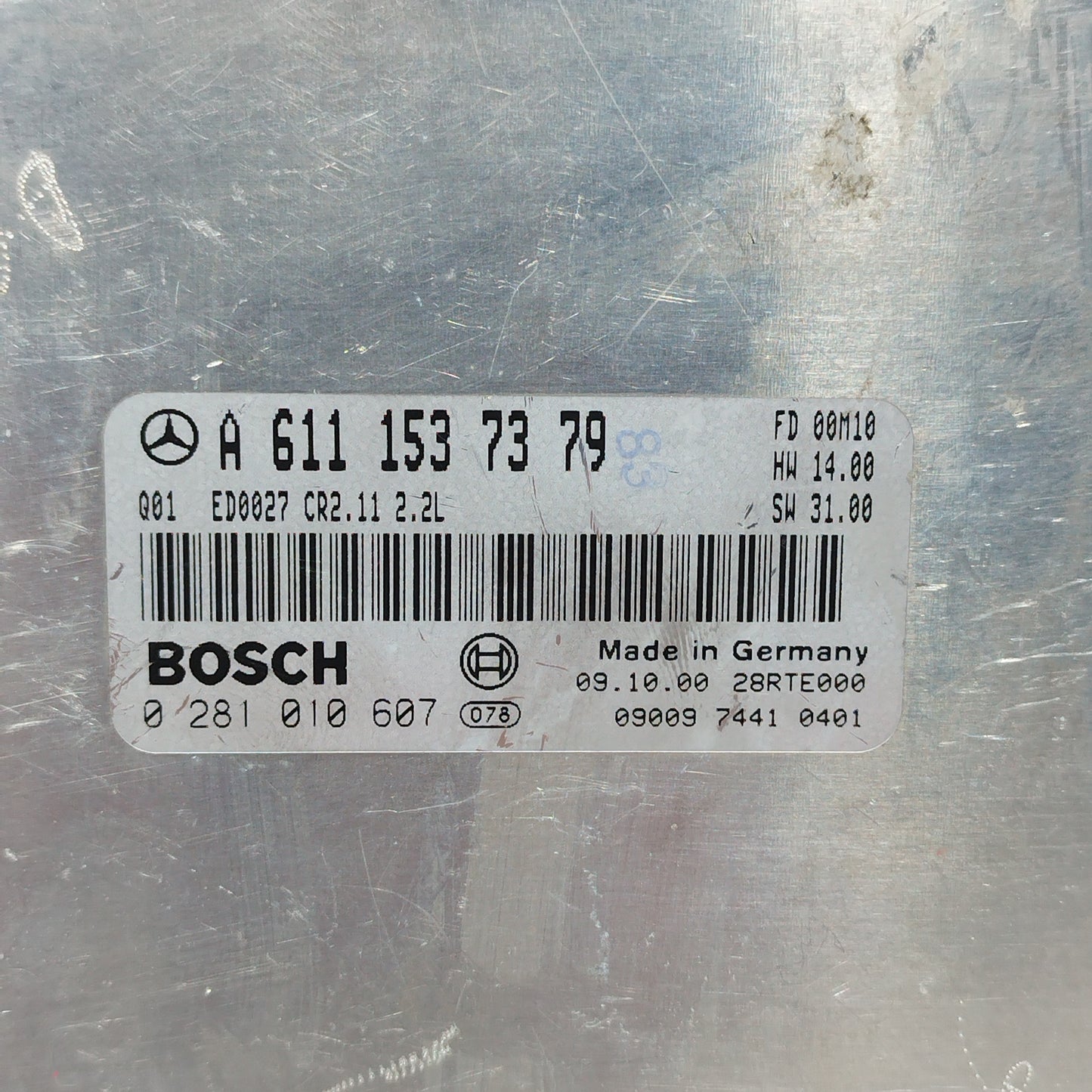 Mercedes C-Class W203 2.2 cdi 2001 engine control unit code: A6111537379 ecoAC6899