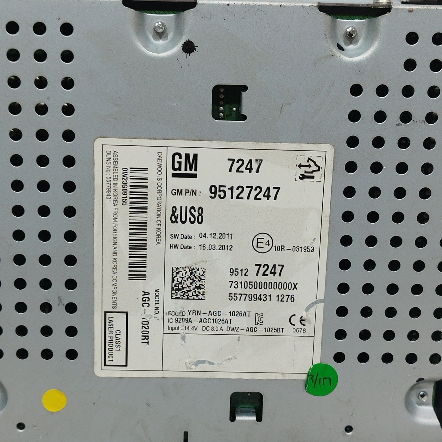 Autoradio Chevrolet Aveo 2013 codice: 95127247 ecoAC6935