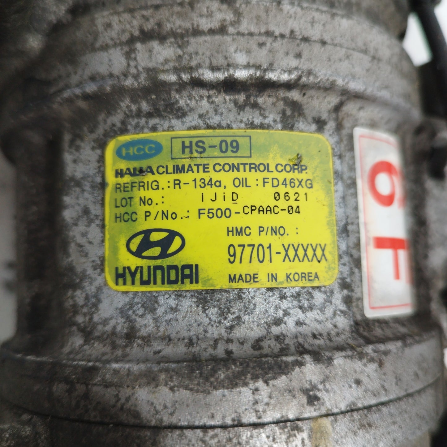 A/C compressor Hyundai I10 1.1 B 2013 code: 97701-XXXXX ecoAC7000