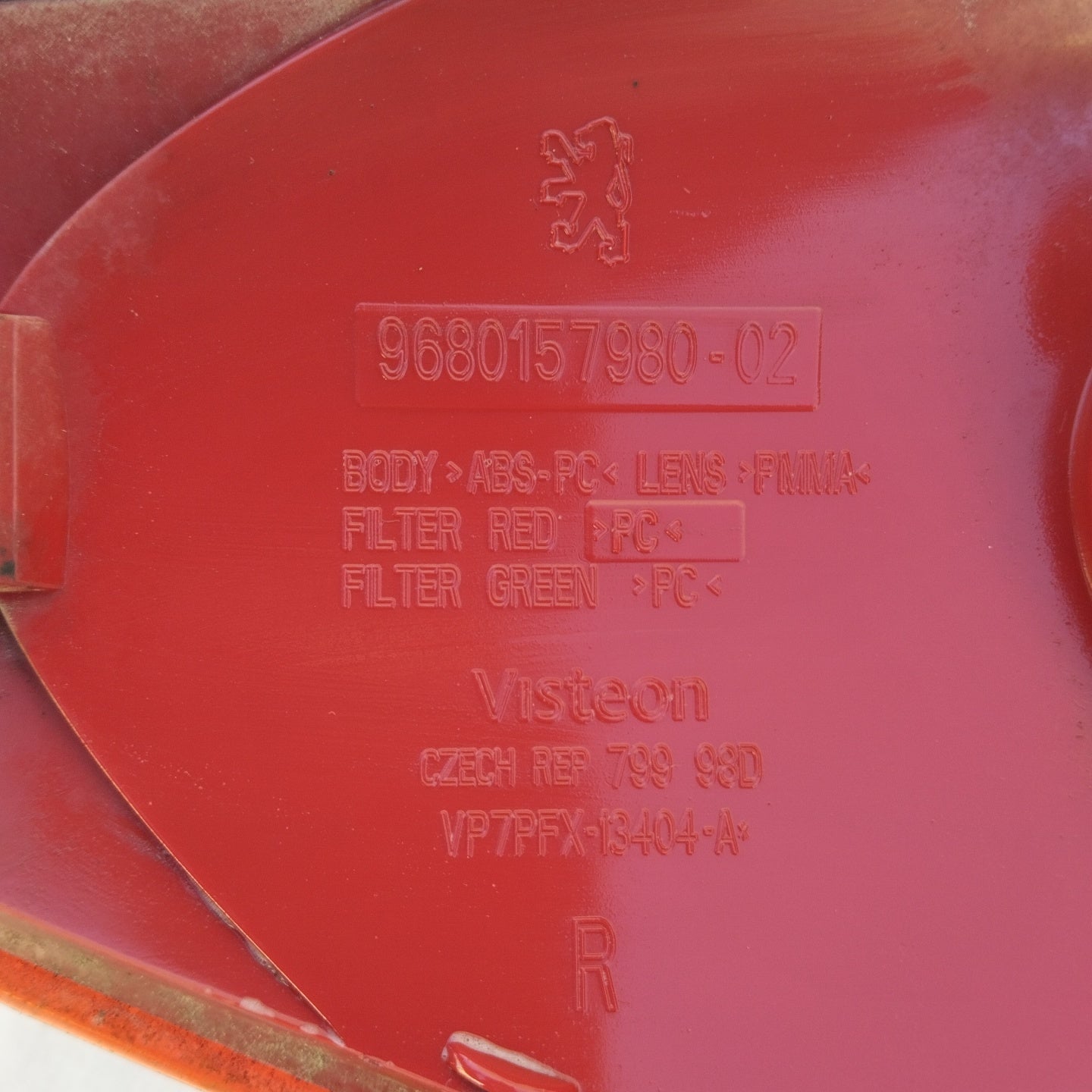 Rechtes Rücklicht Peugeot 207 SW 2008 ecoAG4439