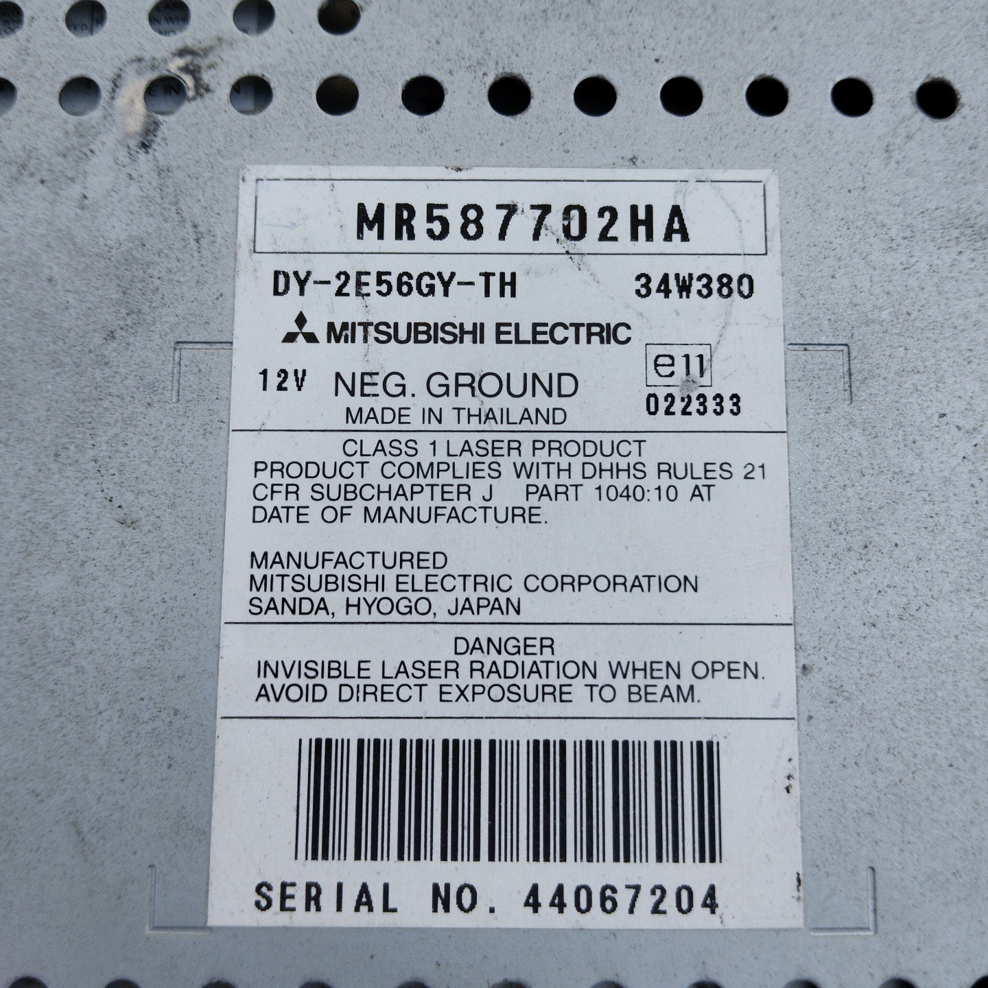 Mitsubishi Colt 2005 car radio Cod. mr587702ha ecoAG4495