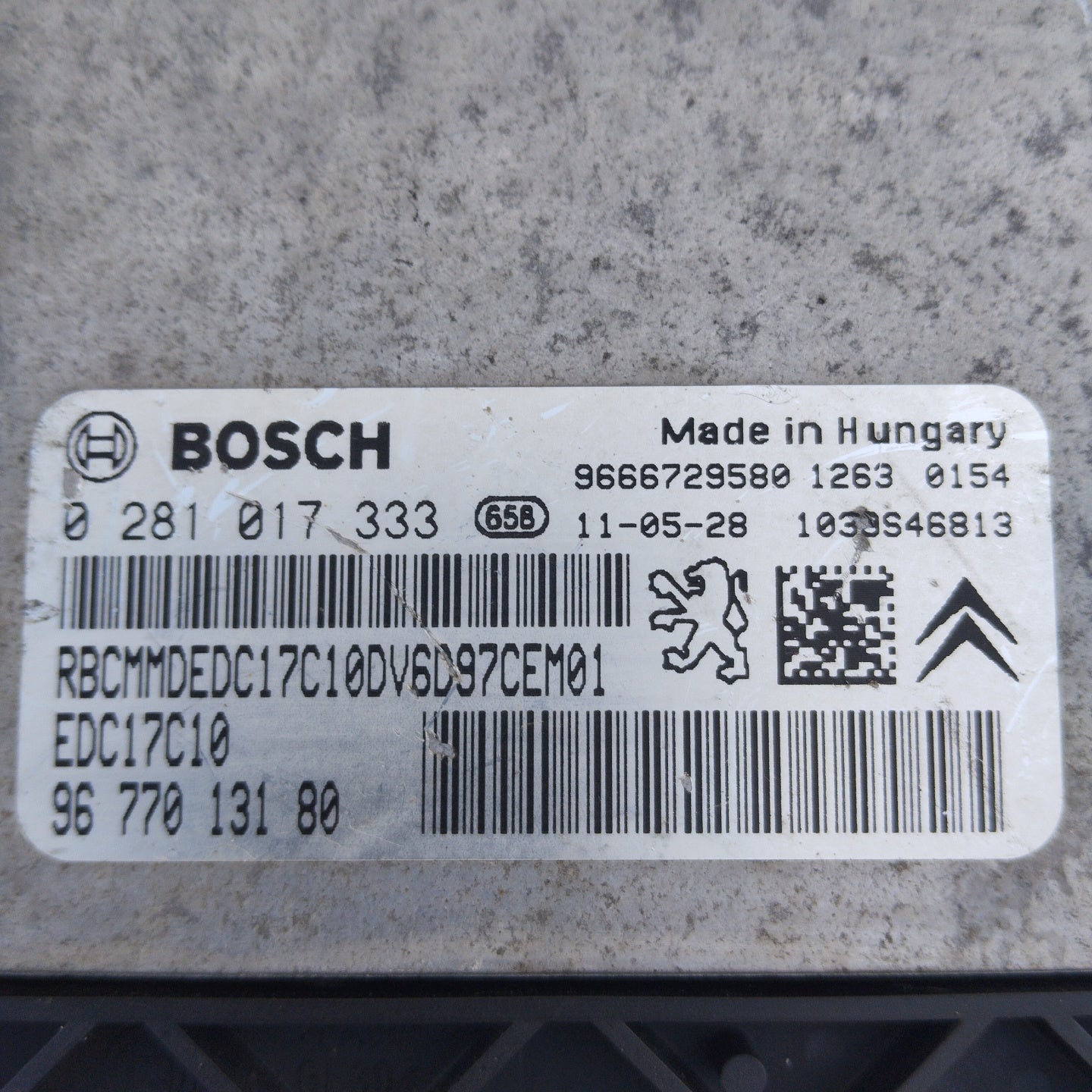 Citroen C3 Picasso 1.6 HDI 2011 engine control unit code: 0281017333 ecoAG4362