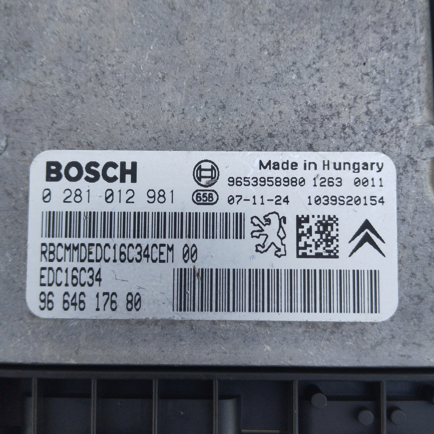 Citroen C4 Picasso 1.6 HDI 2007 Motorsteuergerät-Code: 0281012981 ecoAG4656