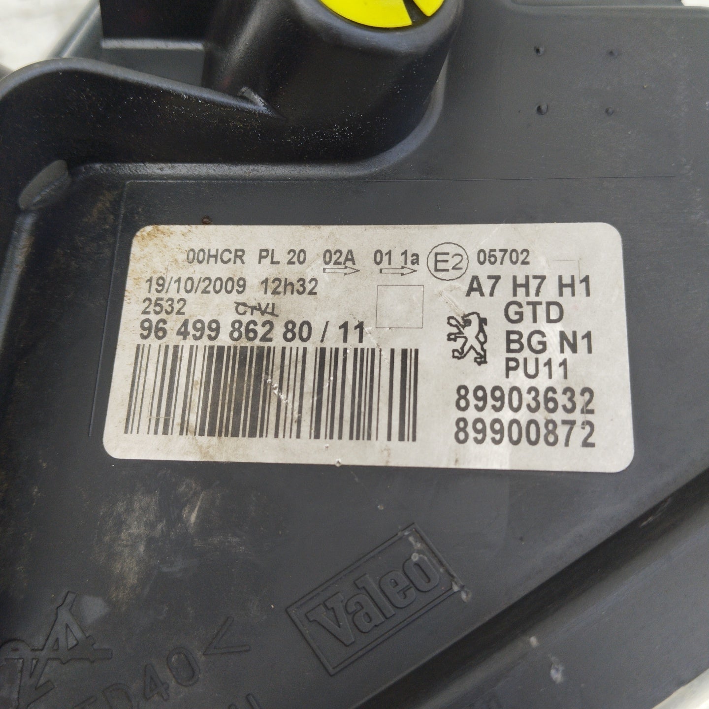Fanale anteriore sx Peugeot 207 2009 ecoAG4834