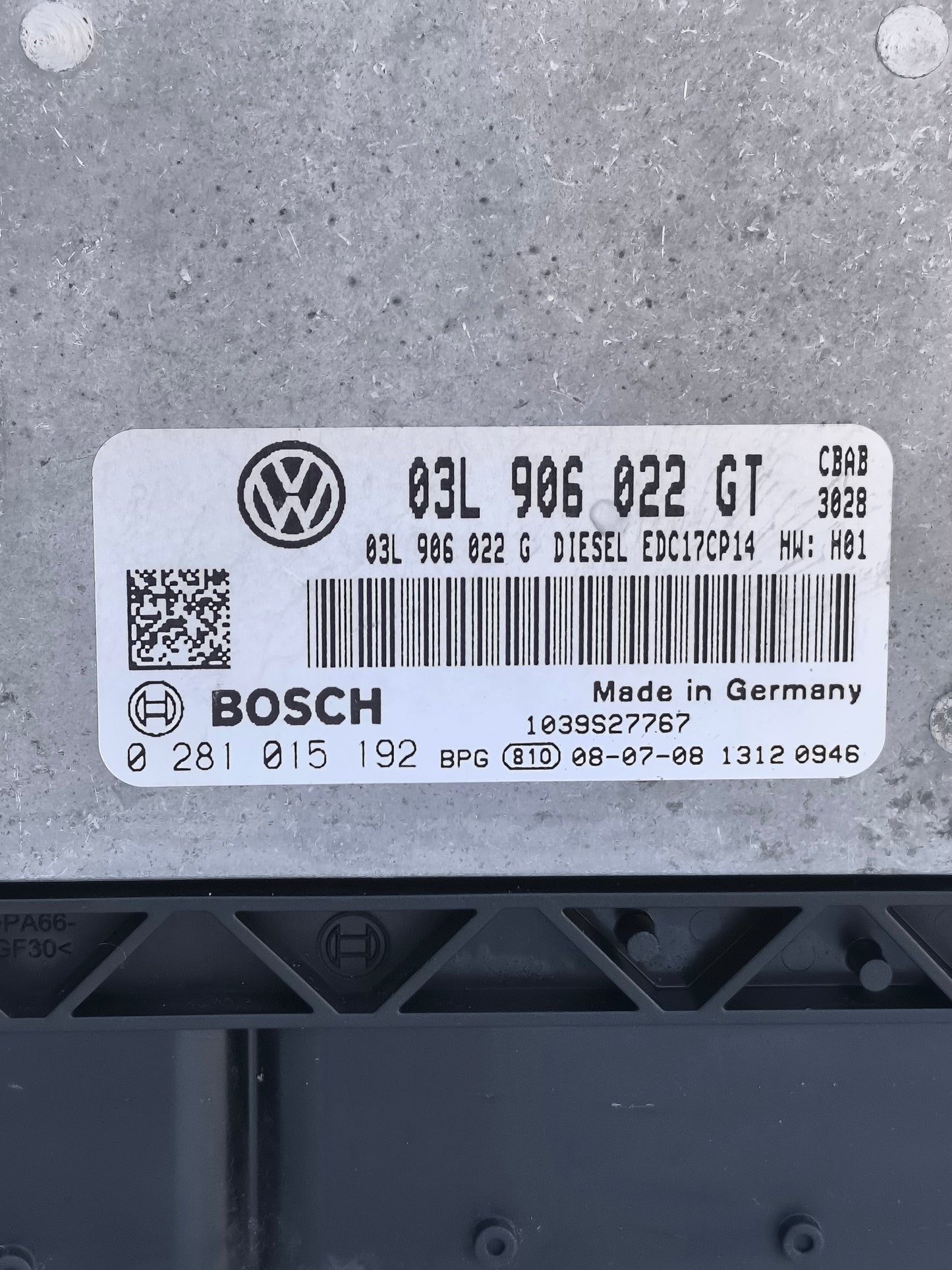 Centralina motore Volkswagen Tiguan 2.0 TDI anno 2009 Cod. 0281015192 ecoAG7384