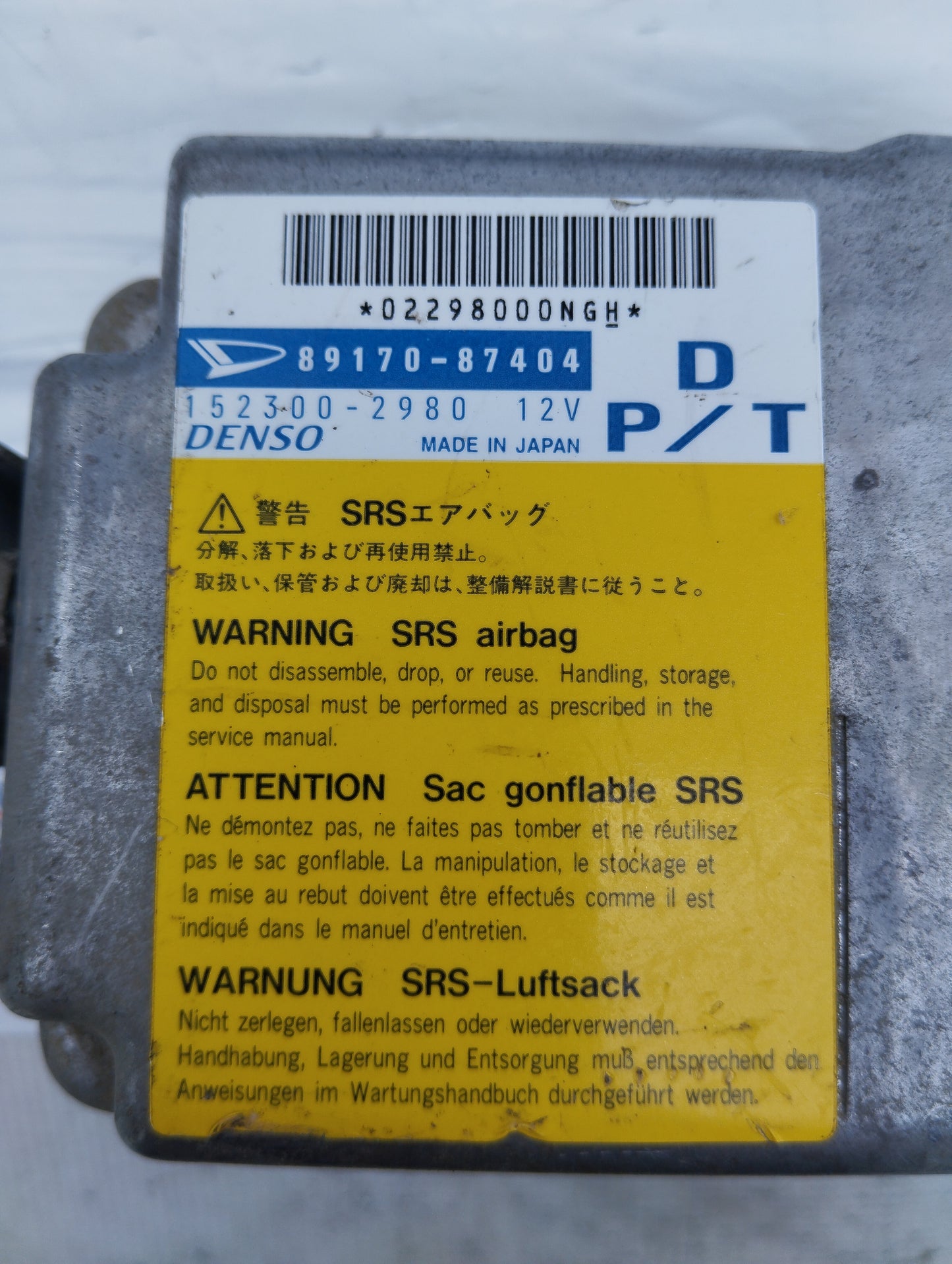 Daihatsu Terios 2001 airbag control unit code: 89170-87404 ecoAG5262