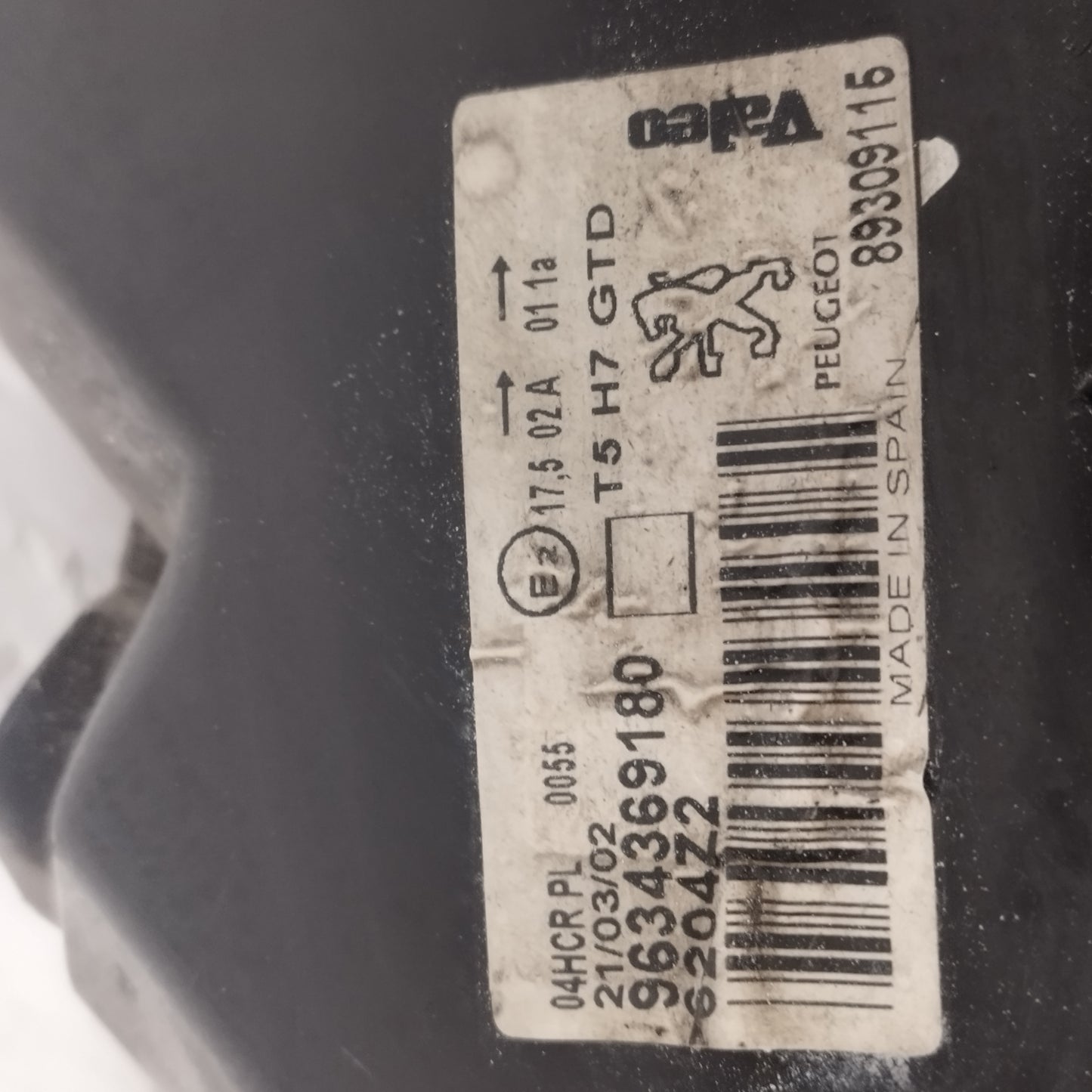 Fanale anteriore sx Peugeot 307 2004 Cod: 9634369180 ecoAC14349