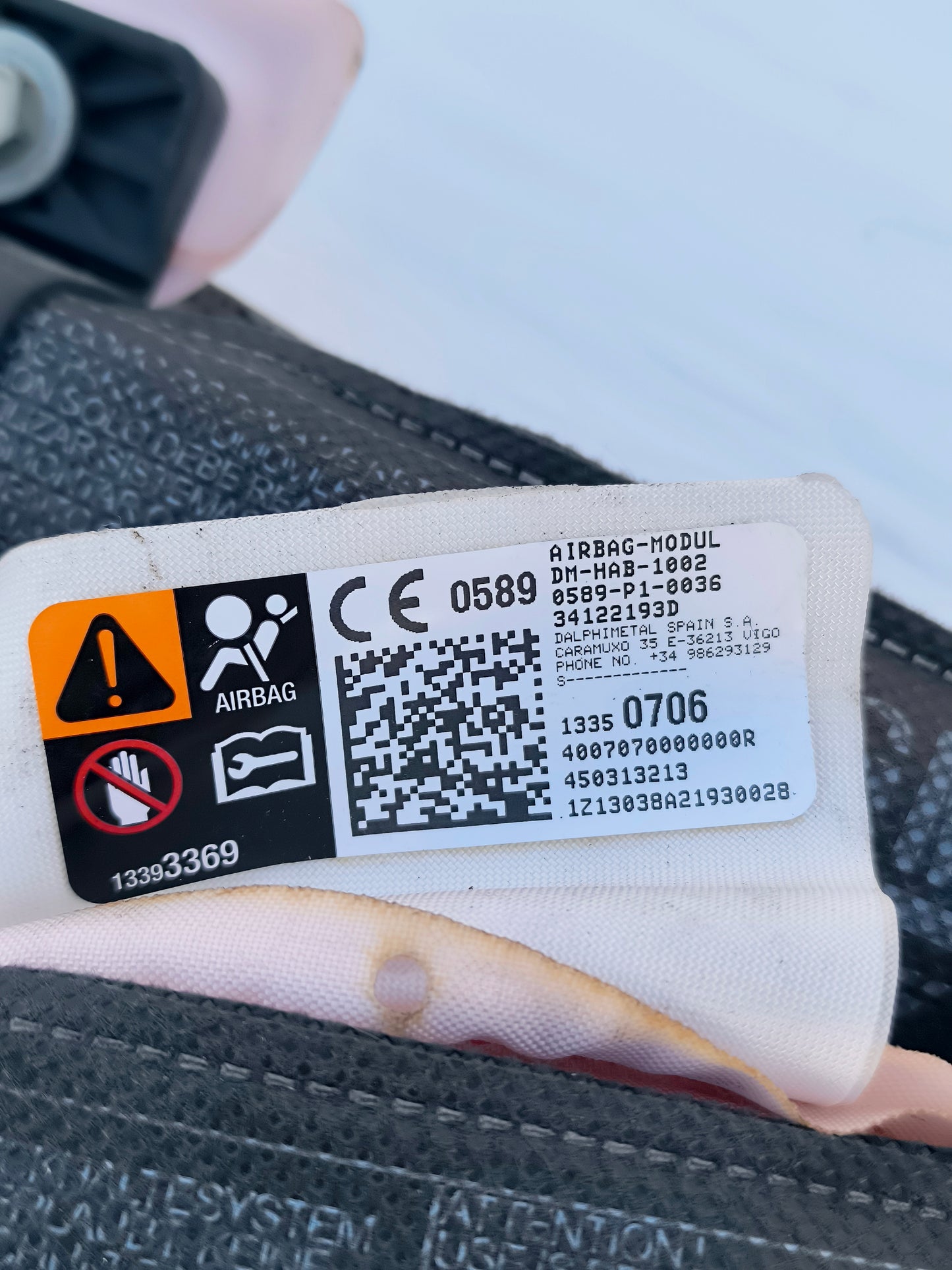 Right side curtain airbag Opel Adam 2014 Cod.13350706 ecoAG6493