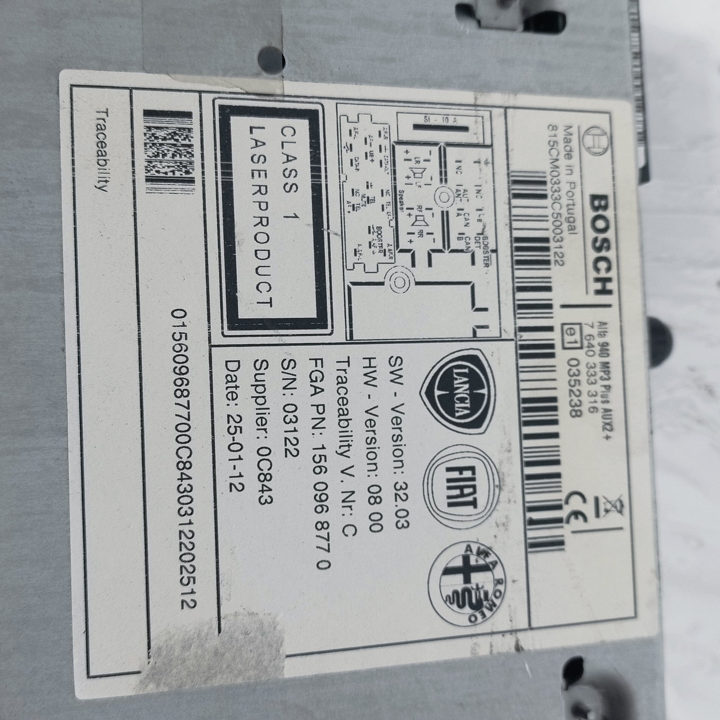 Autoradio Alfa Romeo Giulietta 2015 cod: 7640333316 ecoAC14775