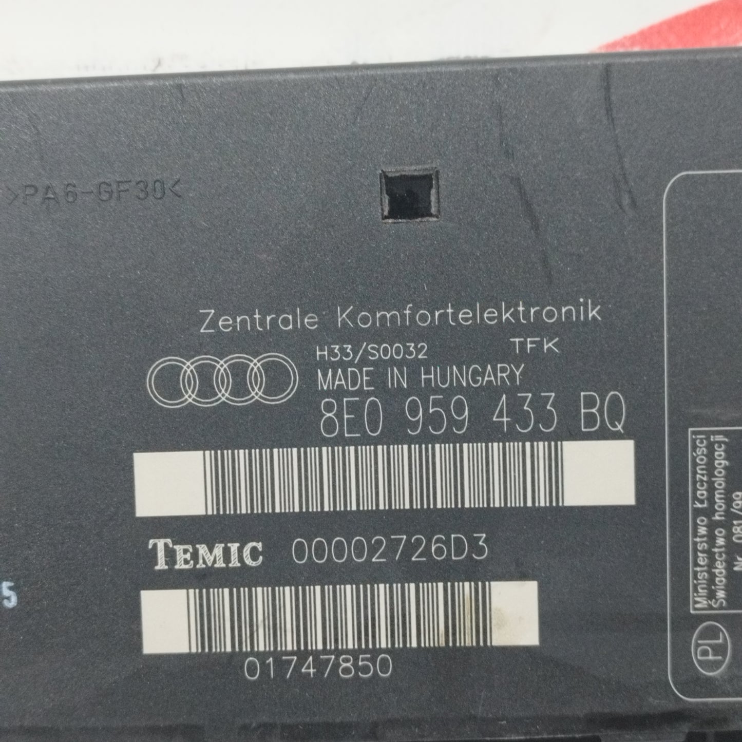 Komfortsteuergerät Audi A4 2.0 D 2005 Code: 8E0959433BQ ecoAC10294