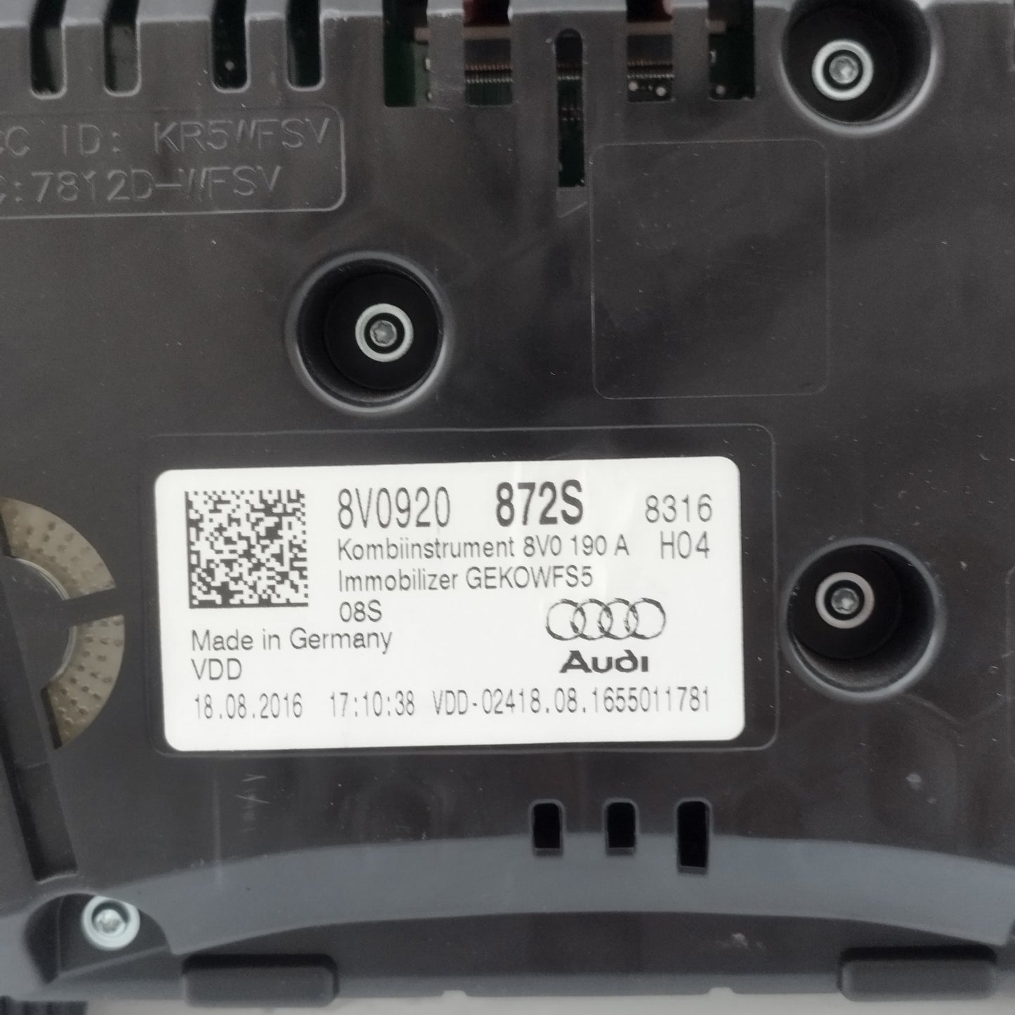 Quadro strumenti Audi A3 1.6 D 2015 cod: 8V0920872S ecoAC15960
