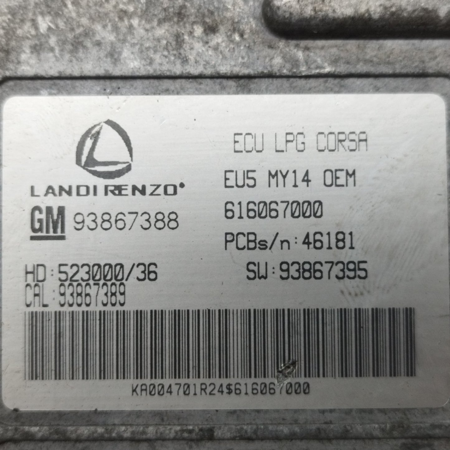 LPG-Steuergerät Opel Corsa 1.2 B 2011 Code: 616067000 ecoAC9883