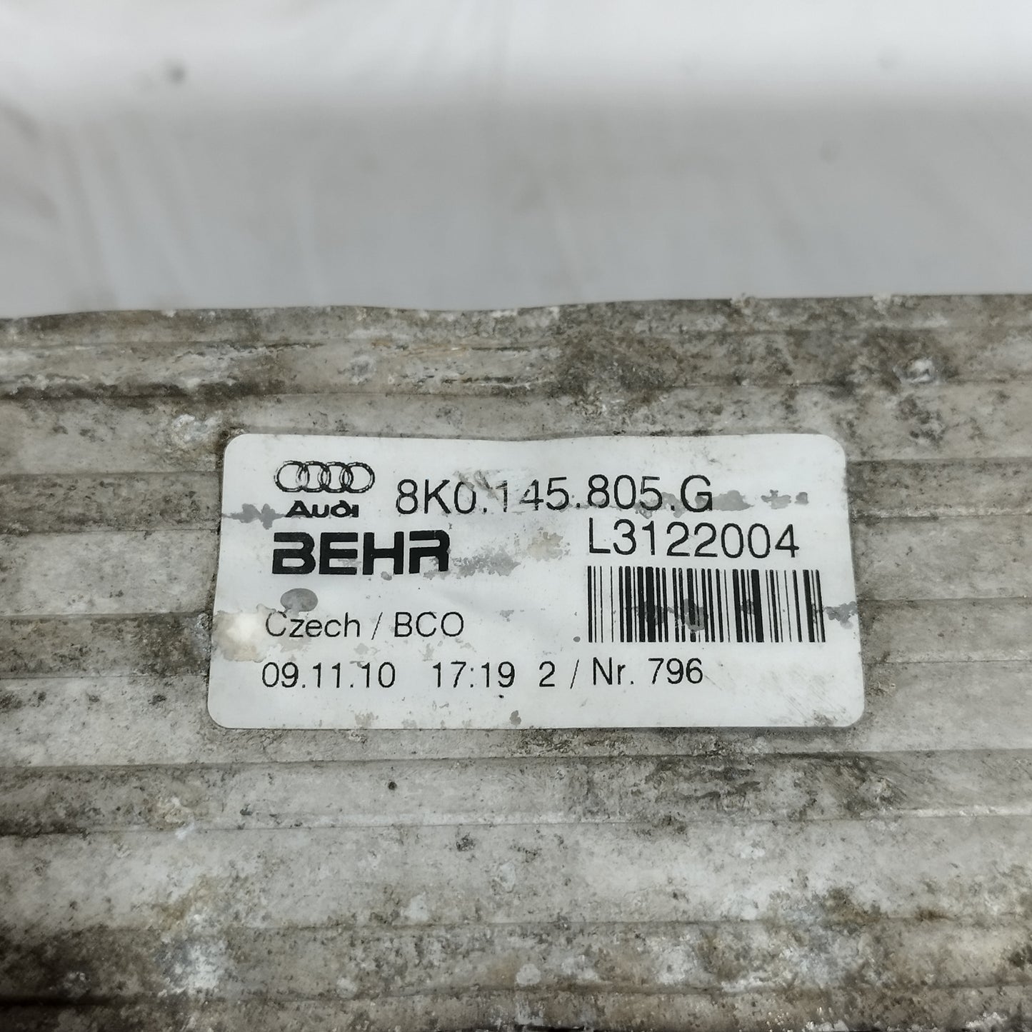 Radiatore Intercooler Audi A4 2.0Tdi 2010 Codice: 8k0145805G ecoAC13156