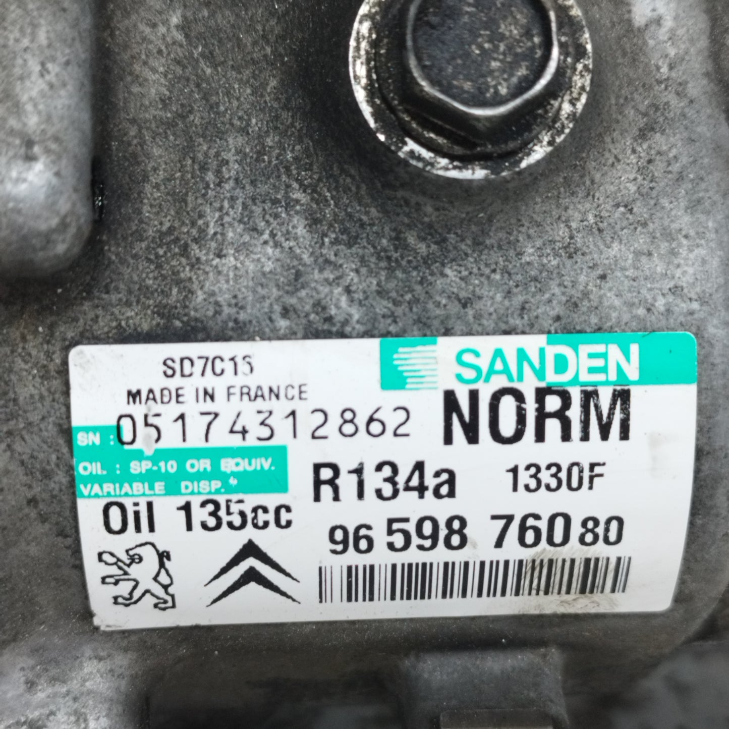 Compressore A/C Citroen C4 Picasso 2.0 HDI 2010 cod: 9659876080 ecoAC9136