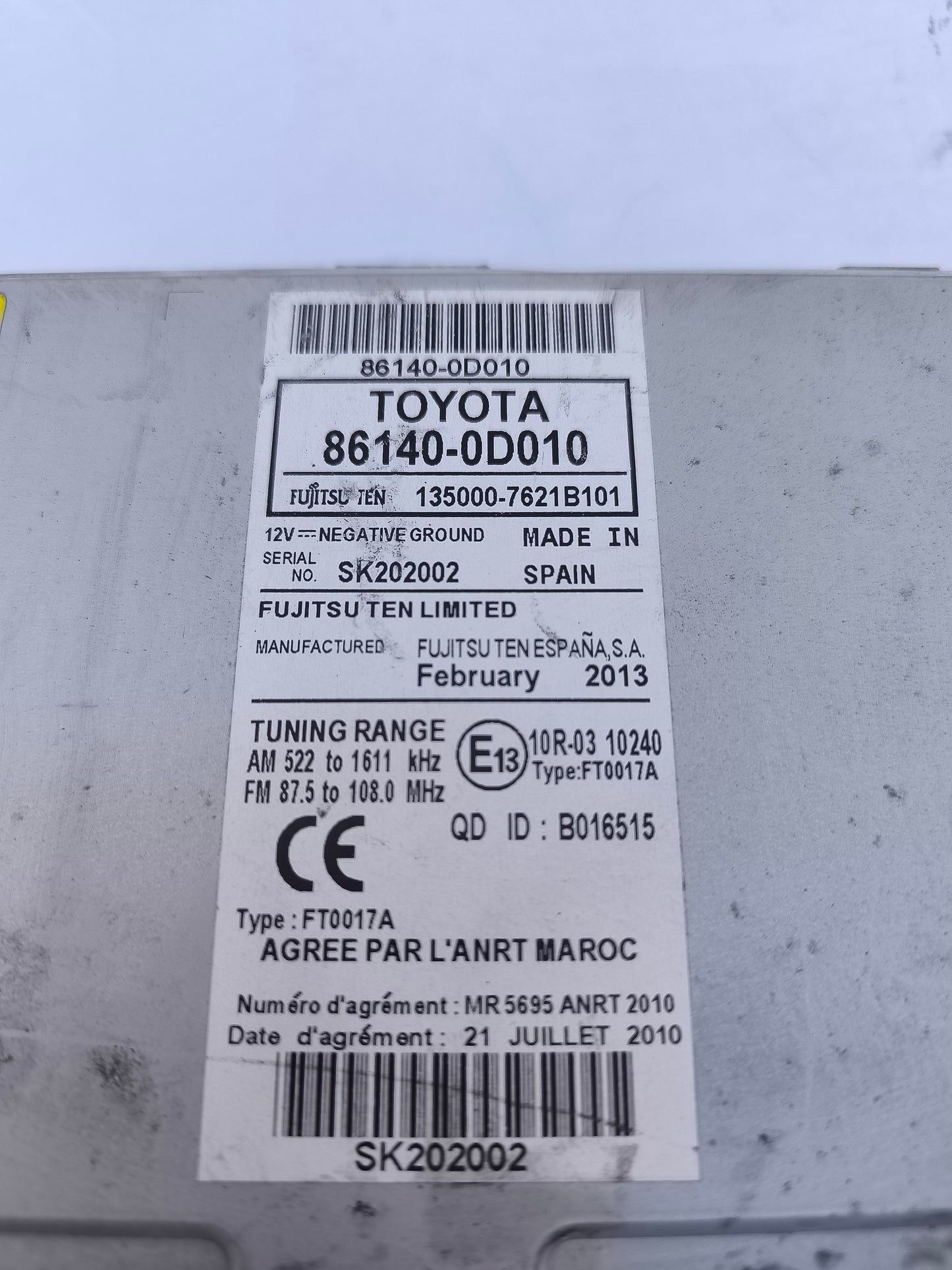 Toyota Yaris Autoradio, Baujahr 2014, Code 86140-0D010 ecoAG7339