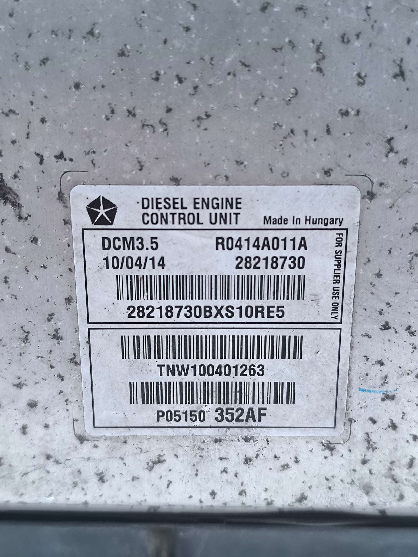 Engine control unit Jeep Compass 2.2 CRDI 2014 Cod.R0414A011A ecoAG6470