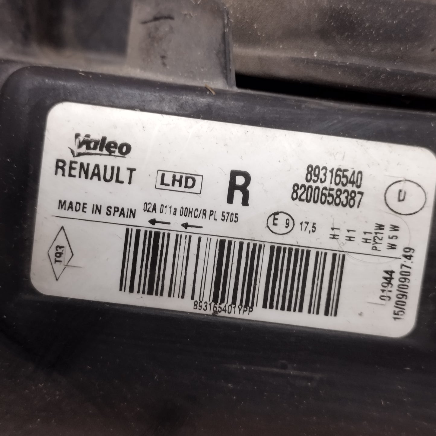 Renault Modus 2008 rechter Frontscheinwerfer Code: 8200658387 ecoAC13996