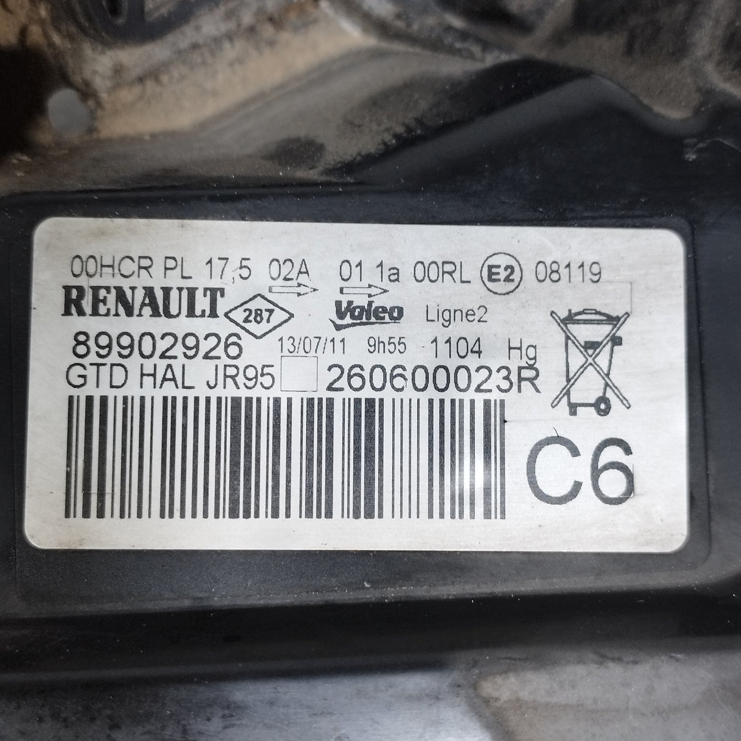 Fanale anteriore sx Renault Scenic 2011 cod: 89902926 ecoAC14696