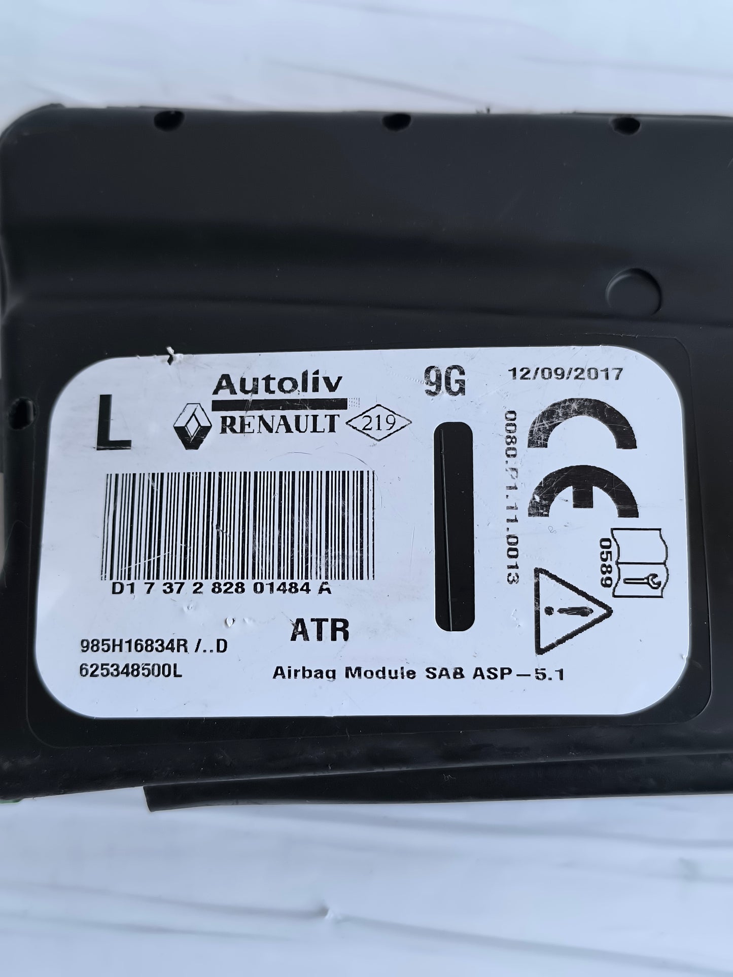 Airbag sedile anteriore sx Renault Clio IV (X98) 2014-2019 cod: 625348500L ecoAG8598