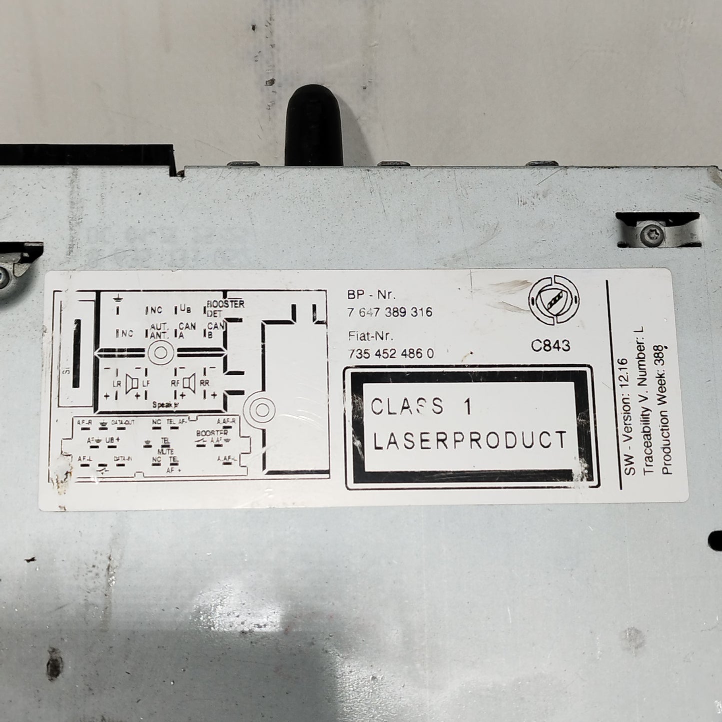 Autoradio Fiat 500 2008 Codice: 7647389316 ecoAC10631