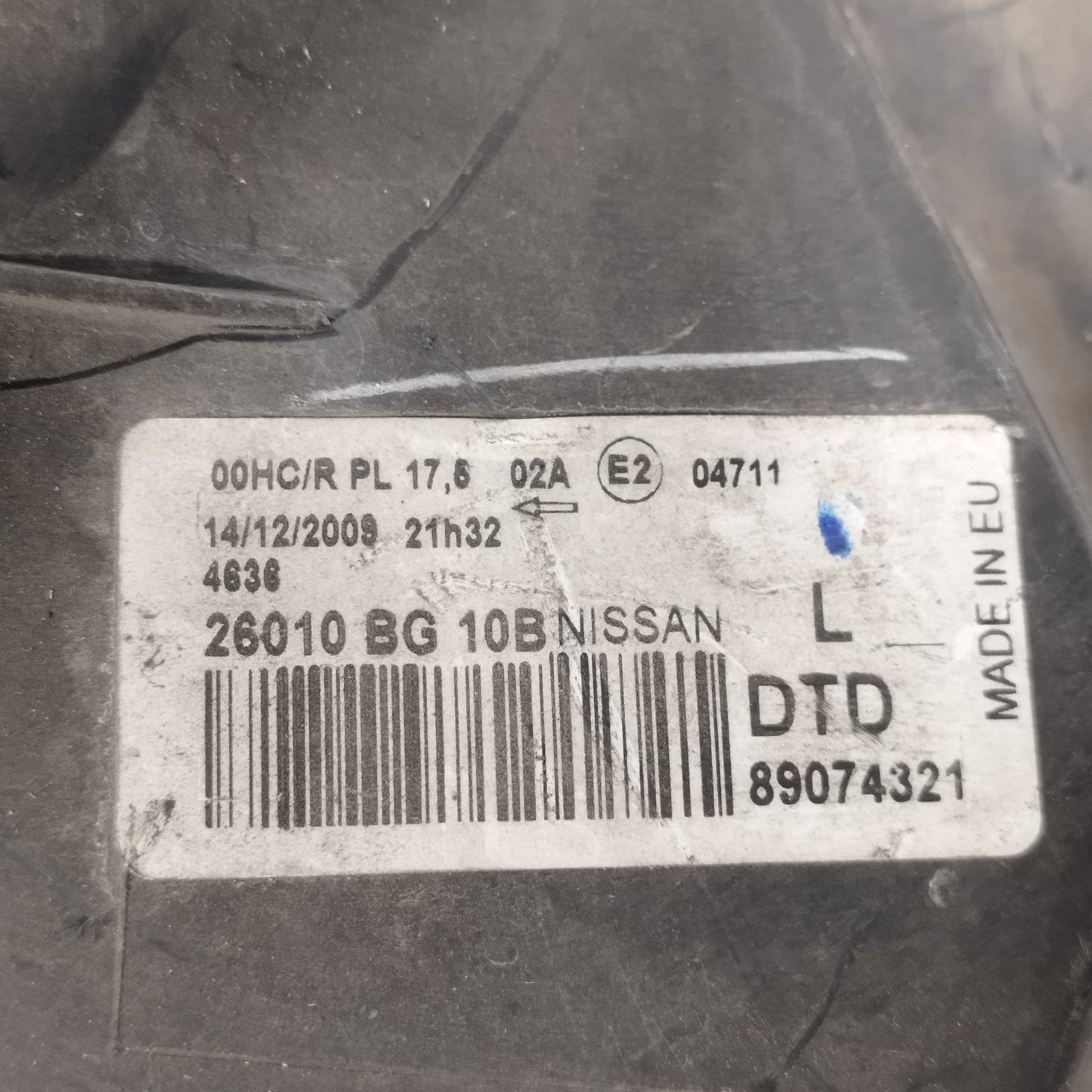 Fanale anteriore dx Nissan Micra K12 2003-2010 cod: 2620BG10B ecoAC14752