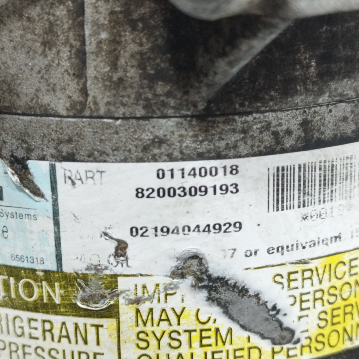 Compressore A/C Renault Scenic 1.9 D 2003 cod: 01140018 ecoAC8821