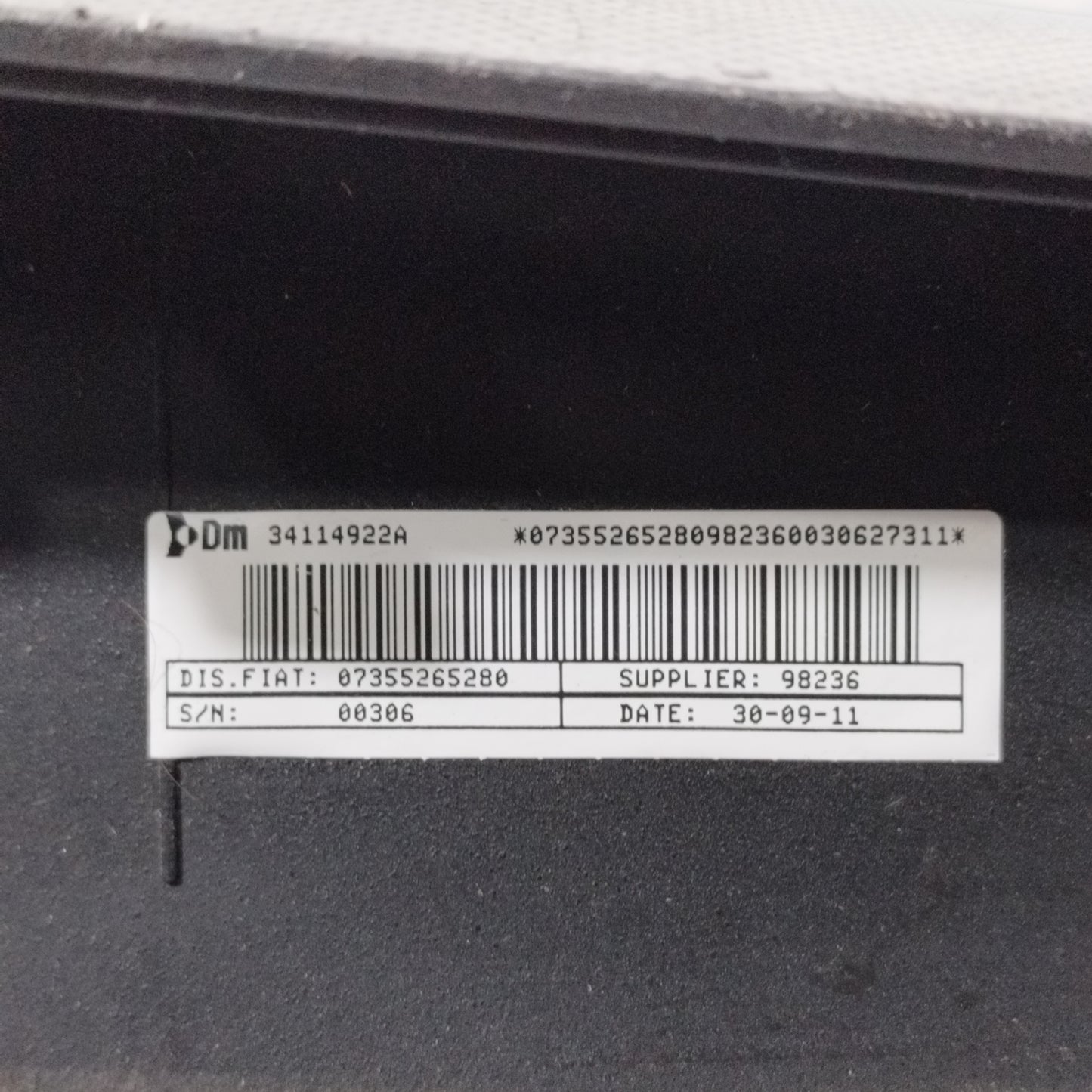 Passenger Airbag Fiat Qubo 2007 code: 07355265280 ecoAC10152