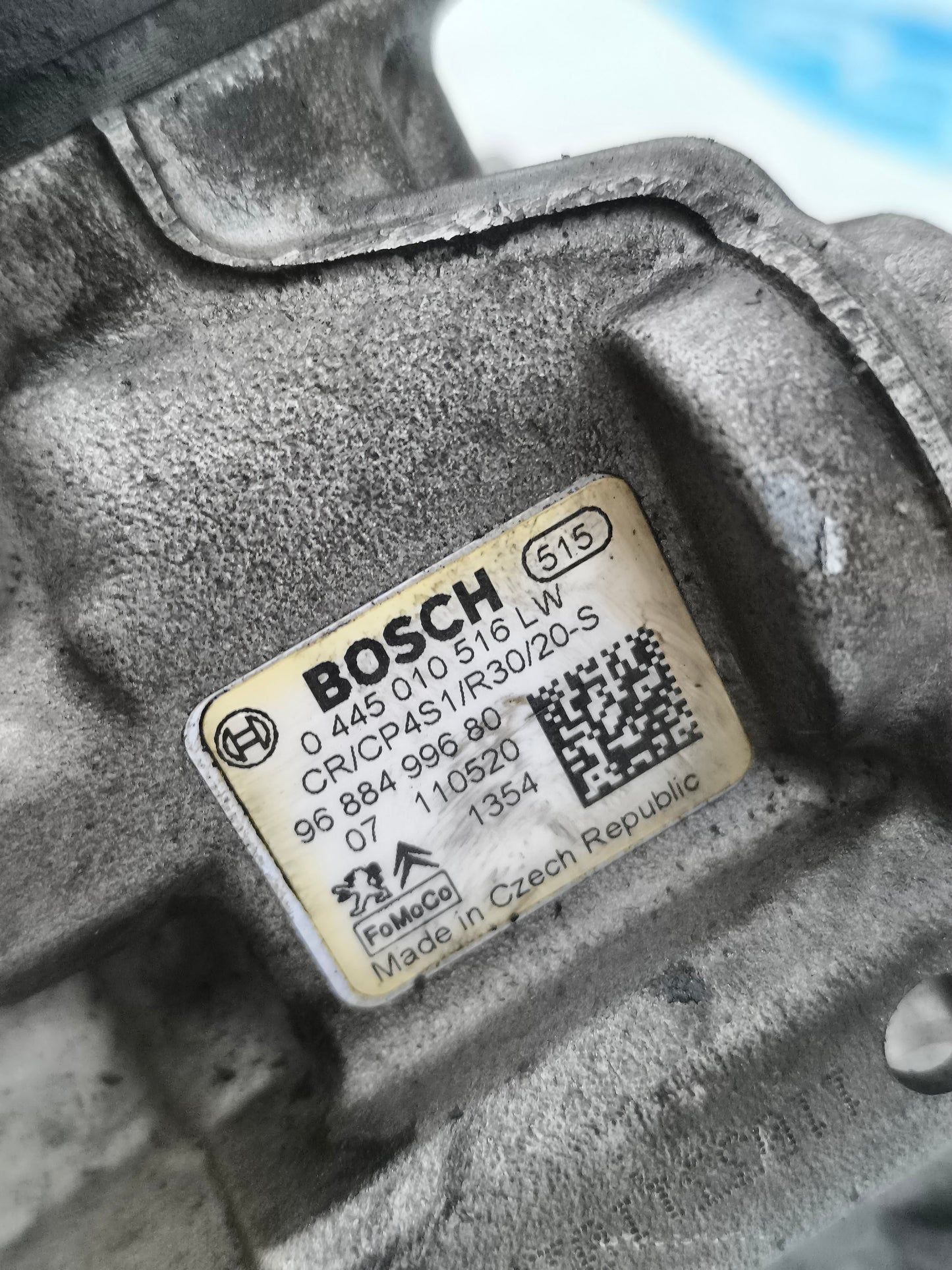 Bosch Common-Rail-Pumpe für Citroën C3 1.4 HDI, Baujahr 2009, 50 kW, Teilenummer 0445010516, ecoAG6058