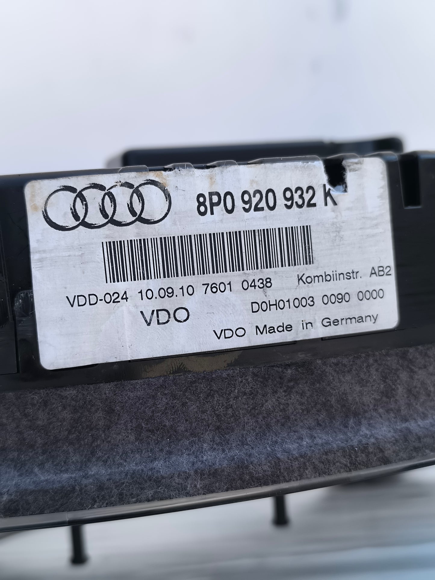 Quadro strumenti Audi A3 8P 1.4 TSFI cod. 8P0920932K ecoAG7342