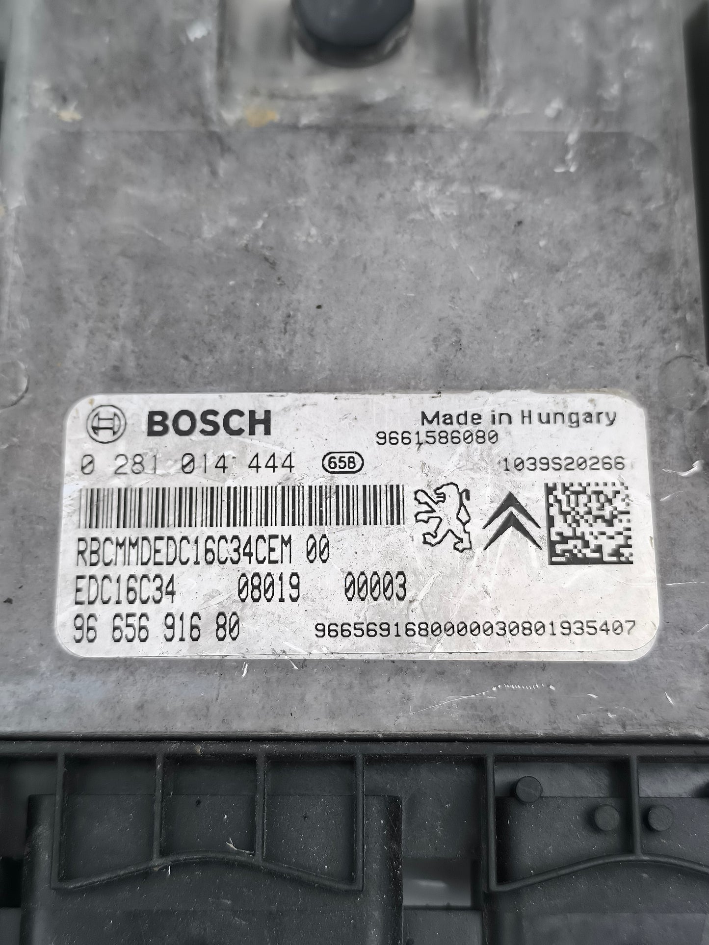 Engine control unit Citroën Nemo 1.4 HDI year 2009 Cod. 0281014444 ecoAG6884