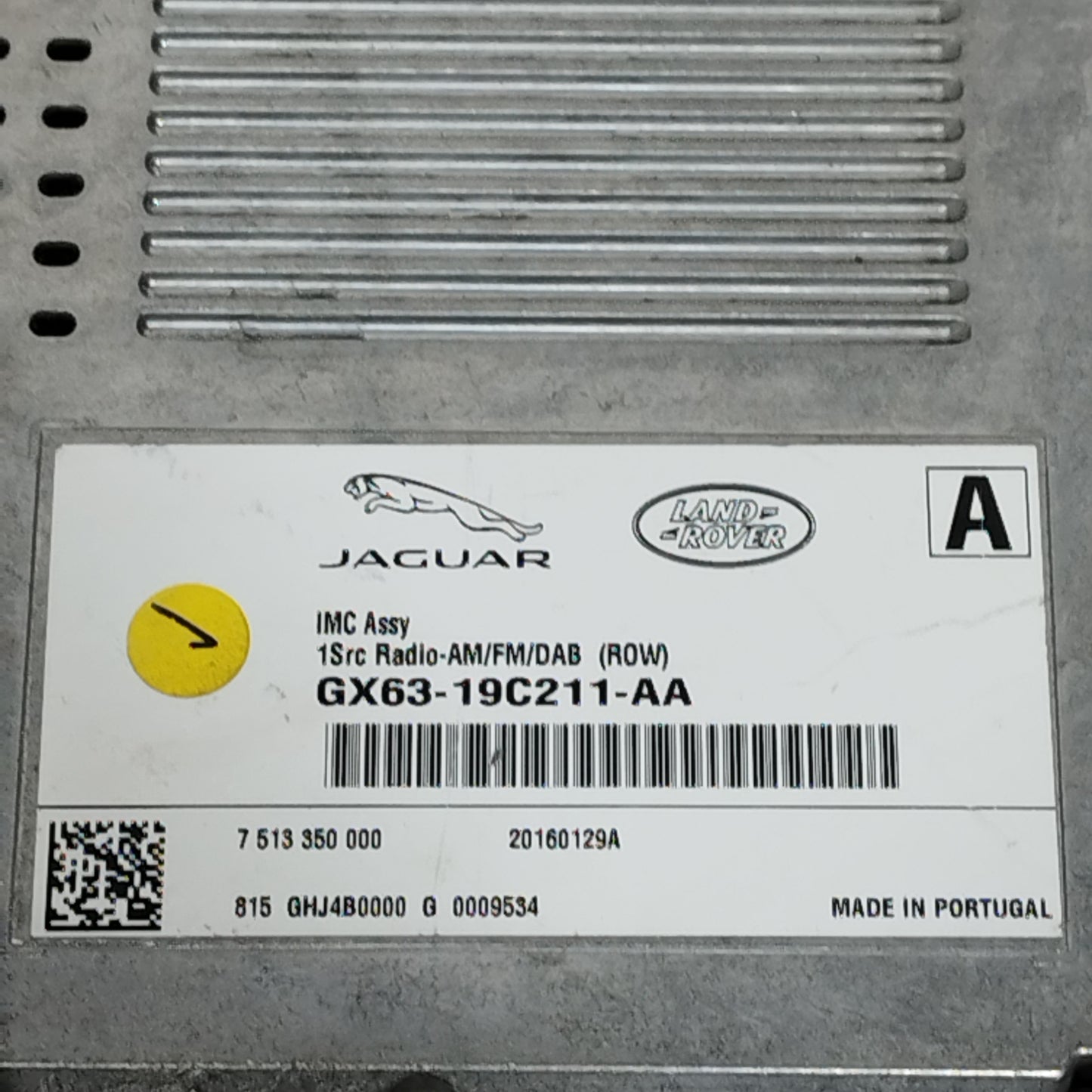 Jaguar F-Pace 2018 Autoradio Code: GX63-19C211-AA ecoAC13821