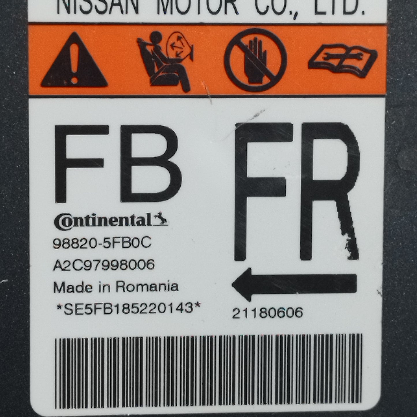 Nissan Micra K14 2017 Airbag-Steuergerät Code: 98820-5FB0C ecoAC12040