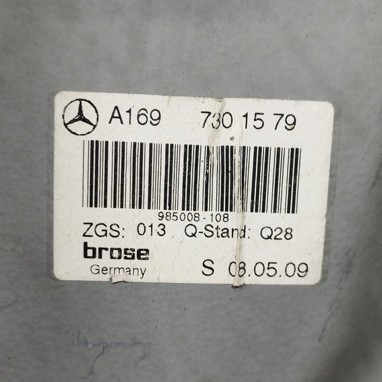 Rear left panel rack Mercedes B-Class W245 2010 code: A1697301579 ecoAC9773