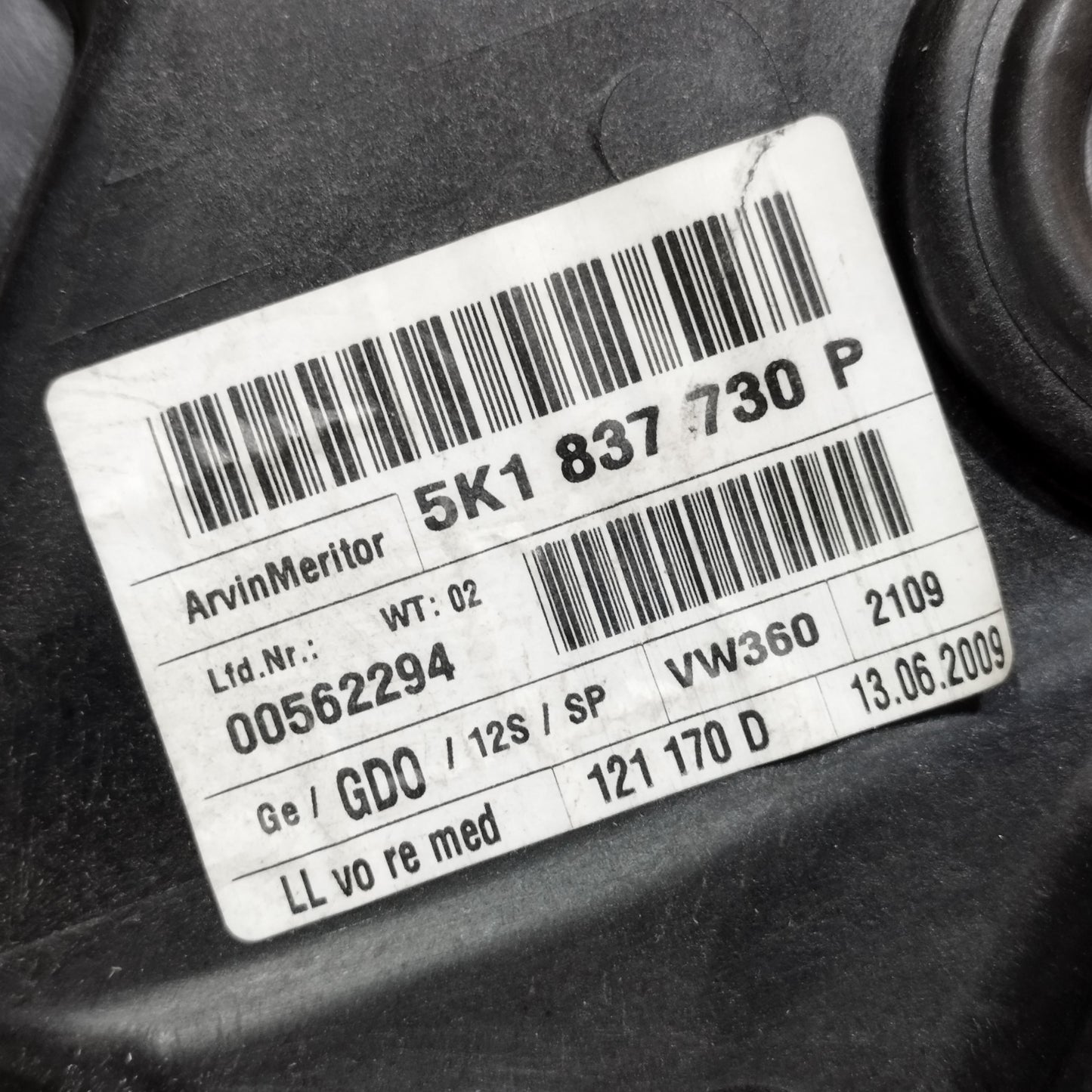 Cremagliera a pannello anteriore dx Volkswagen Golf 6 2010 3 Porte Cod: 5K1837730P ecoAC13992